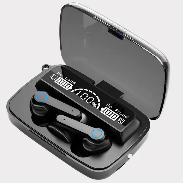 m19-tws-ecouteur-headsets-earphones-wireless-earbuds-for-mobile-original-imah96p5wa9megeg myxes Tws Ecouteur Headsets Earphones Wireless Earbuds For Mobile Phone Bluetooth (Black, True Wireless) - Image 1