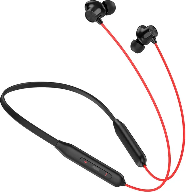 nb120-amaze-upto-50-hours-playtime-fast-charging-dual-pairing-original-imahd8bgft3dndh2 Aroma NB120 Amaze Upto 50 Hours Playtime*, Fast Charging, Dual Pairing Neckband Bluetooth (Booming Red, In the Ear) - Image 1